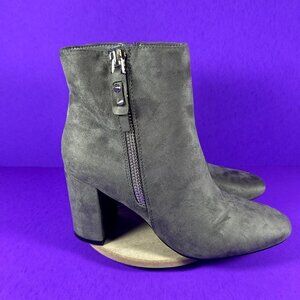 Nine West Trike Women's Grey Block Heel Ankle Boots Size 9.5-NEW